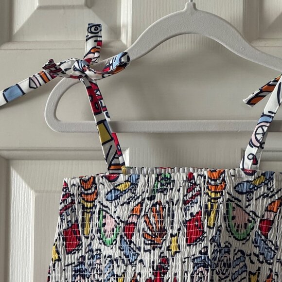 New Classic Prep Girls Smocked Hadley Dress Cool Cool Summer Print Size 8 - Picture 7 of 11